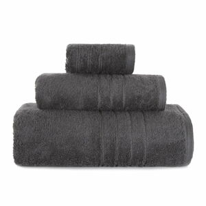 Sada 2 tmavě šedých bavlněných ručníků a osušky IHOME Omega