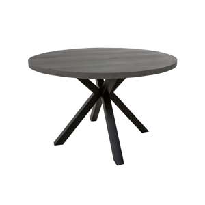Šedý kulatý jídelní stůl s černýma nohama Canett Maison, ø 120 cm