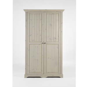 Bílá šatní skříň z borovicového dřeva Steens Lotta, 201,8 x 120 cm