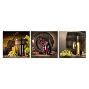 Sada 3 obrazů Styler Glasspik Set Wines