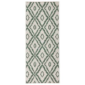 Zeleno-bílý venkovní koberec Bougari Rio, 80 x 350 cm