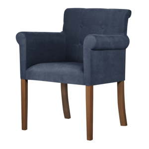 Tmavě modrá židle s tmavě hnědými nohami z bukového dřeva Ted Lapidus Maison Flacon