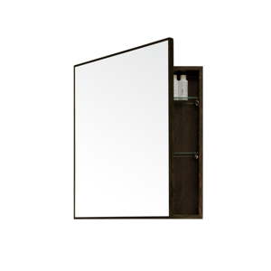 Nástěnné zrcadlo s úložným prostorem z dubového dřeva Mezza Dark Wireworks, 45x55 cm
