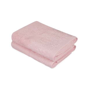 Sada 2 růžových ručníků z čisté bavlny Lisa, 50 x 90 cm