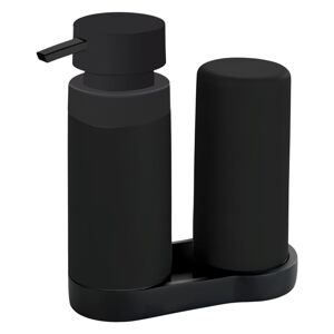 Černý stojan s dávkovačem na mycí prostředky Wenko Easy Squeez-e