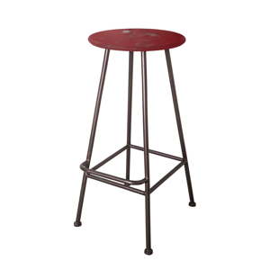 Barová stolička Antic Line Repose Rouge, ø 35,5 cm