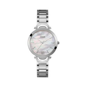 Dámské hodinky ve stříbrné barvě s páskem z nerezové oceli Guess W1090L1