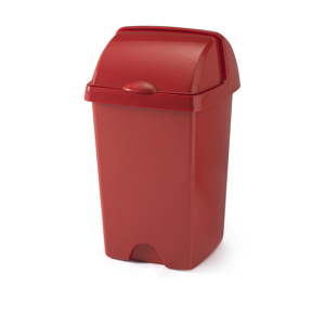 Větší červený odpadkový koš Addis Roll Top, 31 x 30 x 52,5 cm
