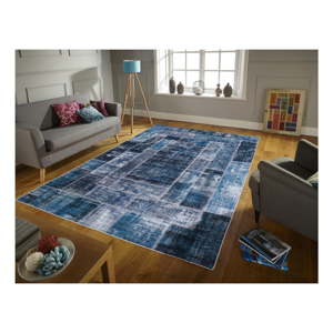 Modrý koberec odolný proti skvrnám Webtappeti Montage, 120 x 180 cm