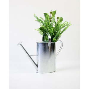 Zinková váza Surdic Watering Can Wild Flowers stříbrné barvy, 10 x 30 cm