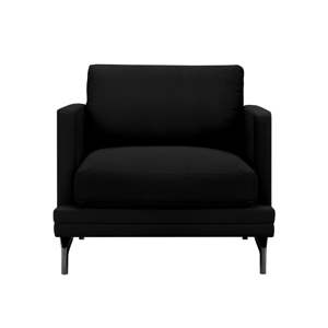Černé křeslo s podnožím v černé barvě Windsor & Co Sofas Jupiter