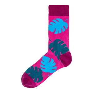 Dámské růžové ponožky Funky Steps Leaves, velikost 35 - 39