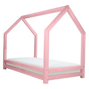 Růžová dětská postel z lakovaného smrkového dřeva Benlemi Funny, 80 x 160 cm