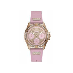 Dámské hodinky s růžovým silikonovým páskem Guess W1160L5
