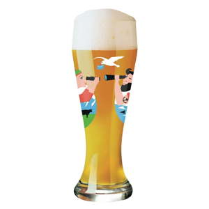 Set pivní sklenice z křišťálového skla a 5 podtácků Ritzenhoff Iris Kuhlmann, 645 ml