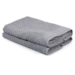 Sada 2 šedých ručníků ze 100% bavlny Mosley, 50 x 80 cm