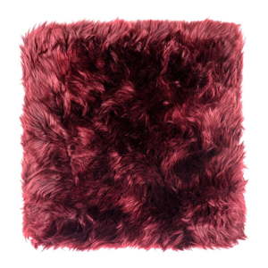 Červený podsedák z ovčí kožešiny na jídelní židli Royal Dream Zealand, 40 x 40 cm
