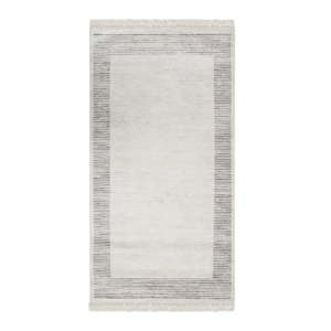 Sametový běhoun Deri Dijital Grey Framo, 80 x 300 cm