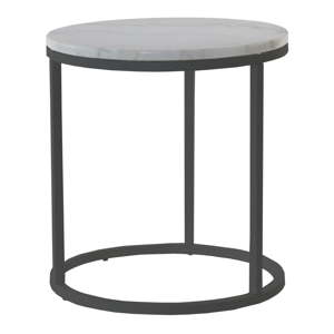Mramorový odkládací stolek s černou konstrukcí RGE Accent, ⌀ 50 cm