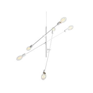 Bílé závěsné světlo pro 6 žárovek Custom Form Twigo