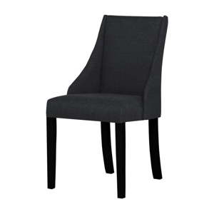Antracitově šedá židle s černými nohami z bukového dřeva Ted Lapidus Maison Absolu