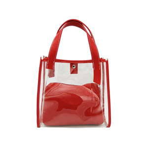 Červená kabelka z pravé kůže Andrea Cardone Transpa Largo