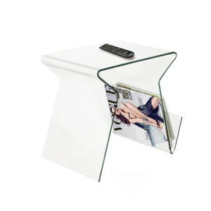 Skleněný odkládací stolek/stojan na časopisy Evergreen House Ra