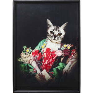 Obraz v rámu Kare Design Lady Cat, 80 x 60 cm