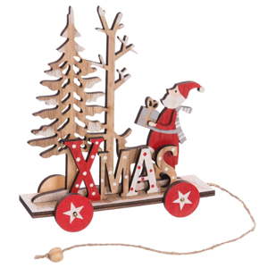 Dřevěná vánoční dekorace Unimasa Santa Claus