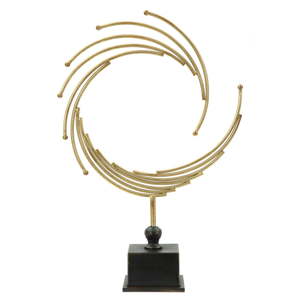 Dekorativní soška ze železa ve zlaté barvě Mauro Ferretti Round