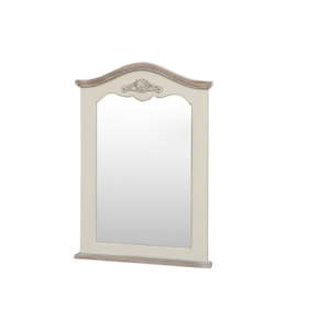 Zrcadlo v krémovém rámu z topolového dřeva Livin Hill Rimini, výška 85 cm