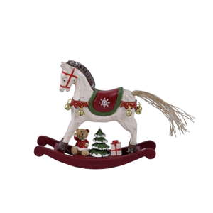Dekorace ze dřeva ve tvaru houpacího koně Ego Dekor Ponny, výška 14,5 cm