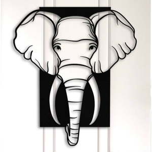 Černá kovová nástěnná dekorace Elephant