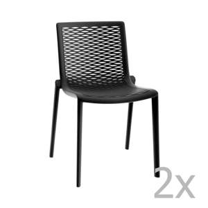 Sada 2 černých zahradních jídelních židlí Resol Net-Kat