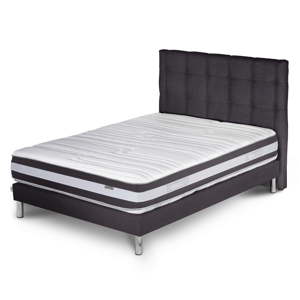 Tmavě šedá postel s matrací Stella Cadente Mars Saches, 140 x 200  cm