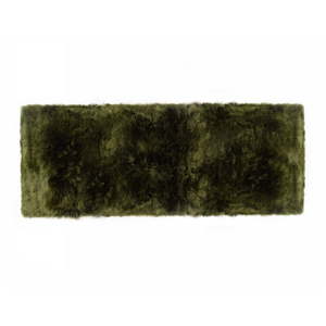 Tmavě zelený koberec z ovčí vlny Royal Dream Zealand Long, 70 x 190 cm