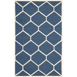 Modrý vlněný koberec Safavieh Lulu, 243 x 152 cm