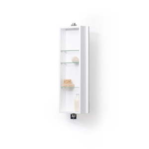 Bílá koupelnová skříňka se zrcadlem Wireworks Domain, výška 71 cm