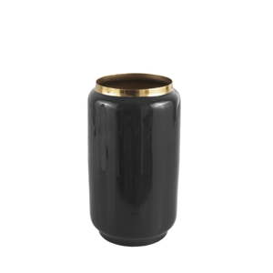 Černá váza s detailem ve zlaté barvě PT LIVING Flare, výška 25 cm