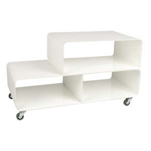 Bílý televizní stolek s kolečky Kare Design TV Mobile