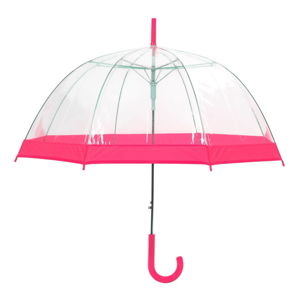 Transparentní holový deštník s růžovými detaily Ambiance Birdcage Border, ⌀ 85 cm