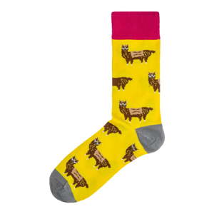 Pánské žluté ponožky Funky Steps, velikost 41 - 45