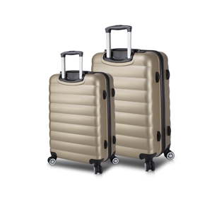 Sada 2 cestovních kufrů na kolečkách s USB porty ve zlaté barvě My Valice RESSNO Large & Medium