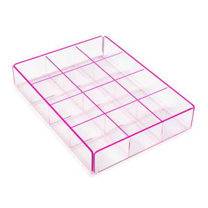 Pink úložný box s 12 přihrádkami Versa Ariel