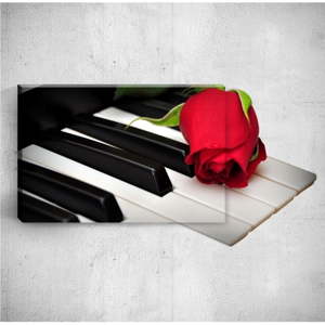 Nástěnný 3D obraz Mosticx Rose On Piano, 40 x 60 cm
