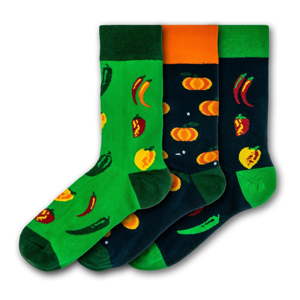 Sada 3 párů barevných ponožek Funky Steps Veggies, velikost 41 - 45