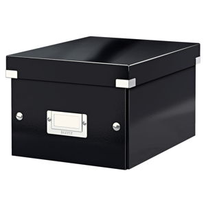 Černý kartonový úložný box s víkem 22x28x16 cm Click&Store – Leitz
