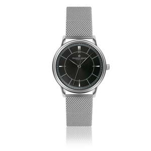 Unisex hodinky z nerezové oceli s černým ciferníkem Frederic Graff Roland