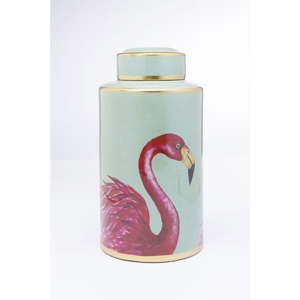 Dekorativní dóza Kare Design Flamingos, výška 39 cm