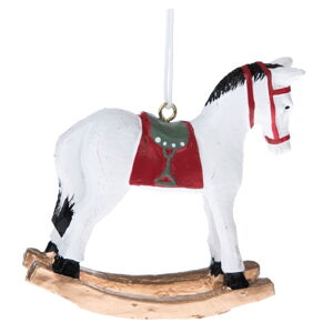 Bílá závěsná dekorace ve tvaru koně Dakls